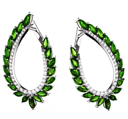 Sols Jewelry custom earrings with diamonds and emeralds