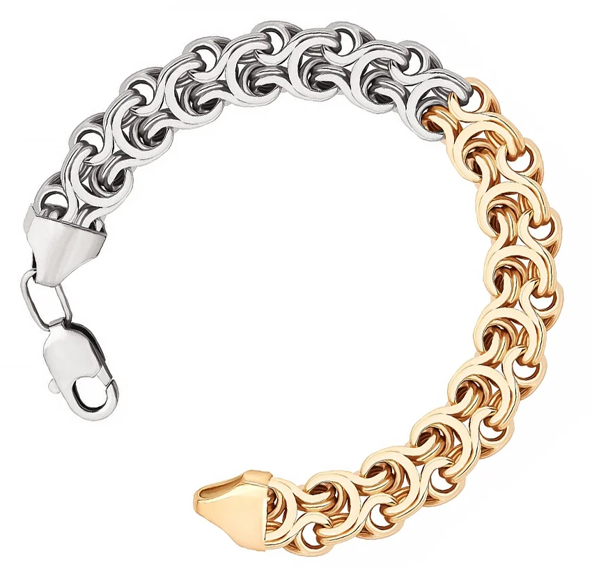 Sols bespoke white yellow gold mens bracelet