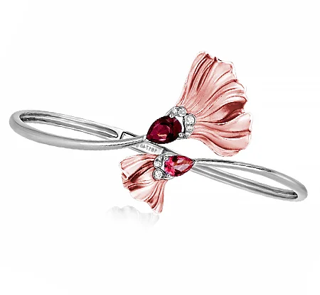 Sols bespoke white gold fish fins rubies bracelet
