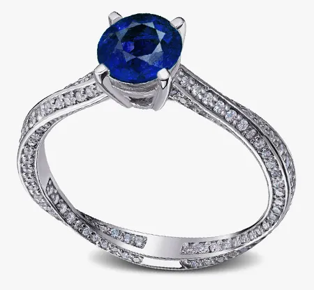 Sols bespoke diamond and sapphire engagement ring