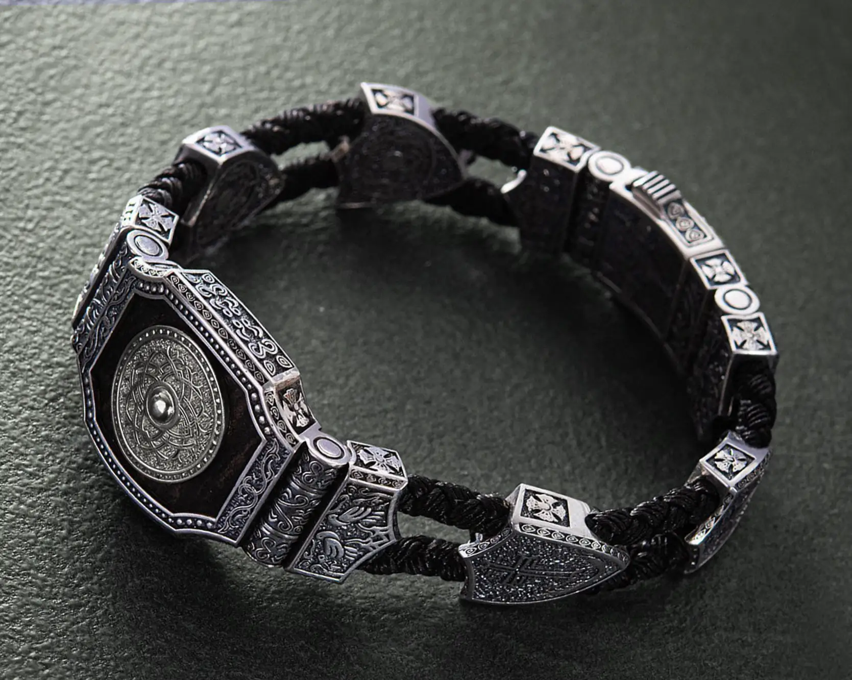 Bespoke large silver men's bracelet